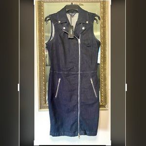 Diesel Women Denim Zip Up Dress Indigo Blue Size M